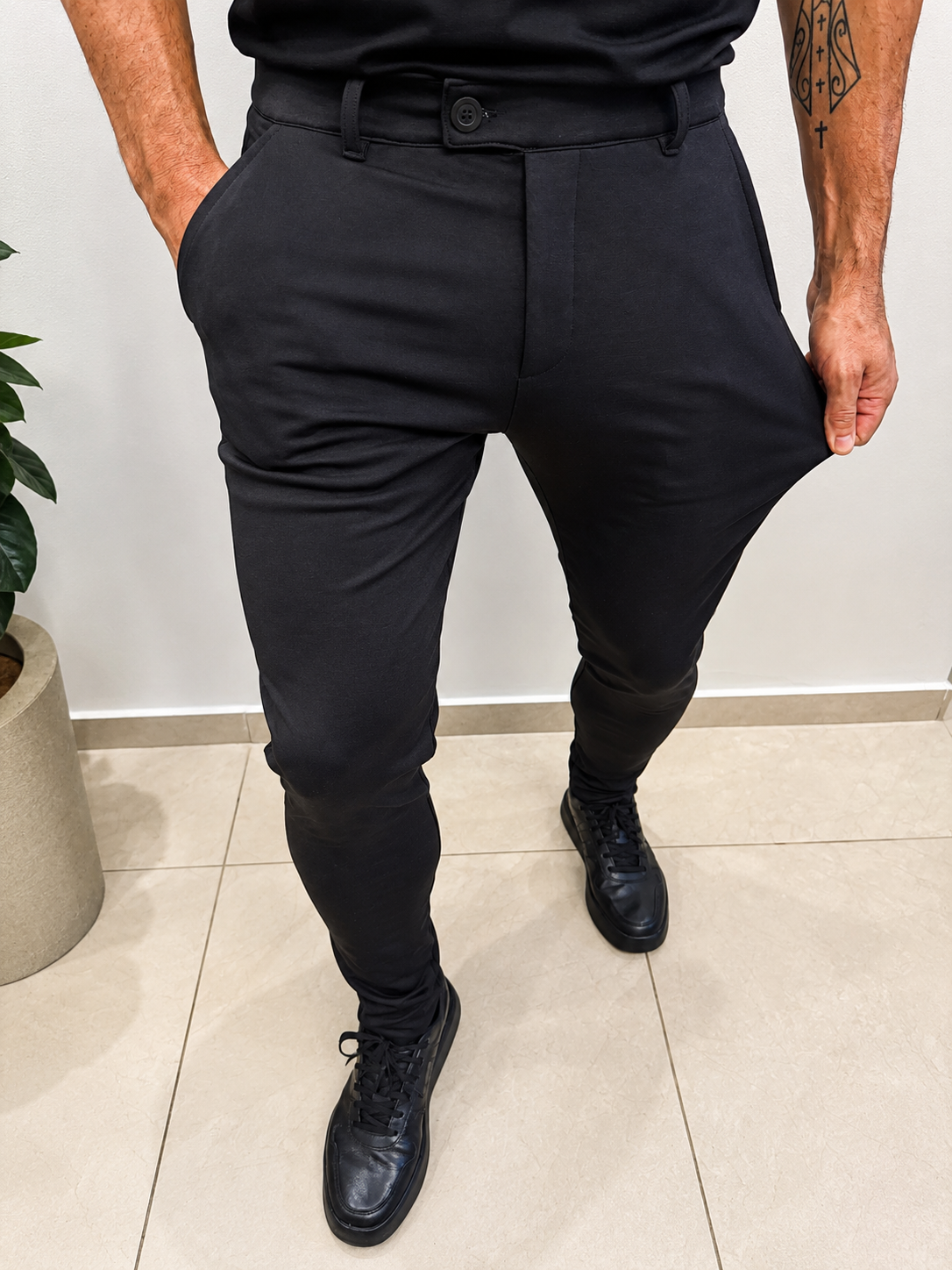Calça Alfaiataria Paris C/ Elastano Premium Preta - Imagem 1