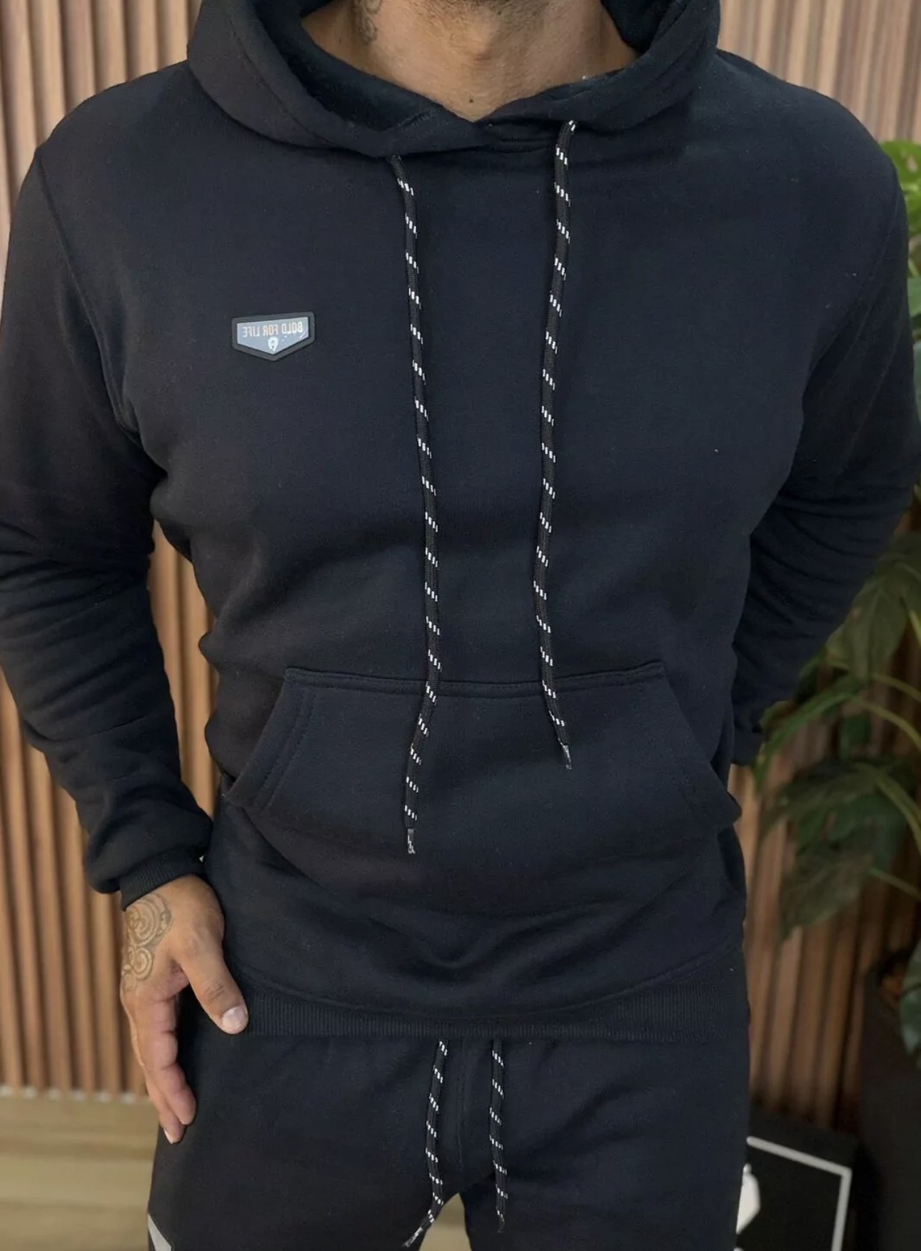 Moleton BFL Preto Canguru - Imagem 1